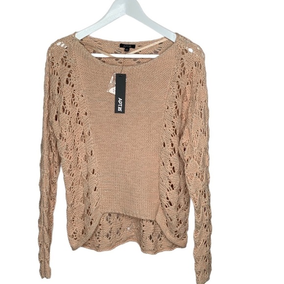 Apt. 9 Sweaters - New Apt 9 Boxy Slub Pullover open knit sweater Medium Sierra hill BNWT